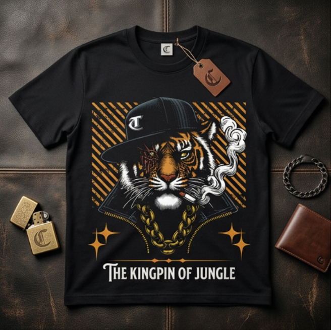 Unisex Black Tiger Attitude T-Shirt
