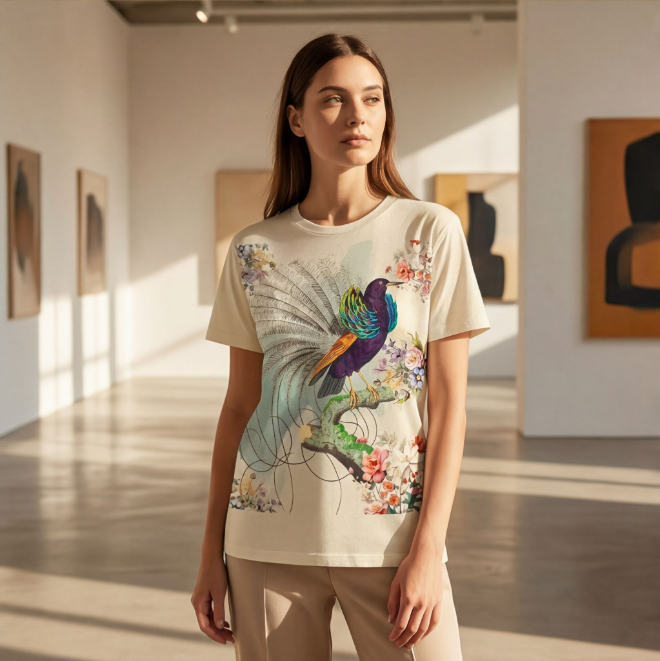 Bloom in Brilliance | Women Heavy Cotton Graphic T-Shirt image