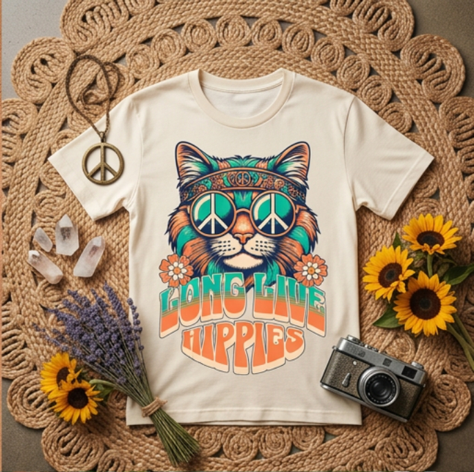 Long Live Hippie | Women Heavy Cotton Graphic T-Shirt image