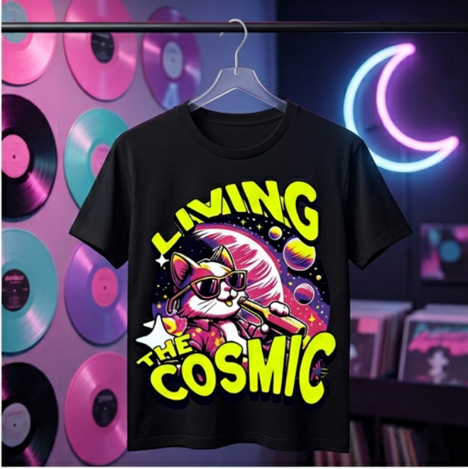 Living the Cosmic | Unisex Heavy Cotton Graphic T-Shirt image