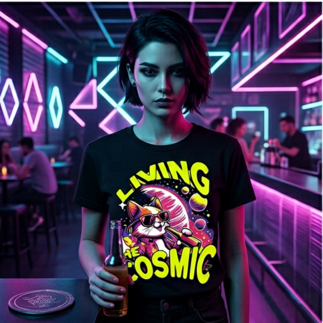 Living the Cosmic | Unisex Heavy Cotton Graphic T-Shirt image