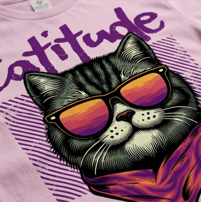 Catitude | Women Heavy Cotton Graphic T-Shirt image