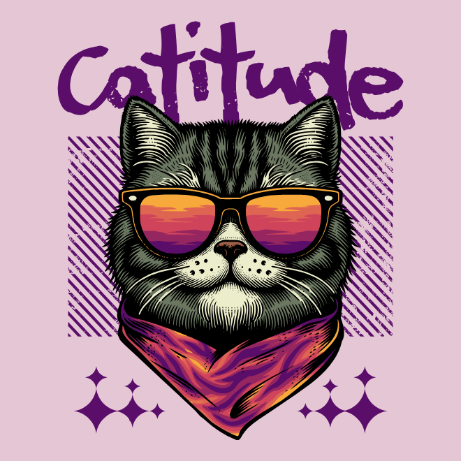 Catitude | Women Heavy Cotton Graphic T-Shirt