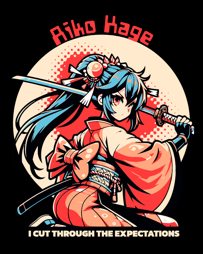 Aiko Kage: Expectation Cutter | Unisex Heavy Cotton Graphic T-Shirt