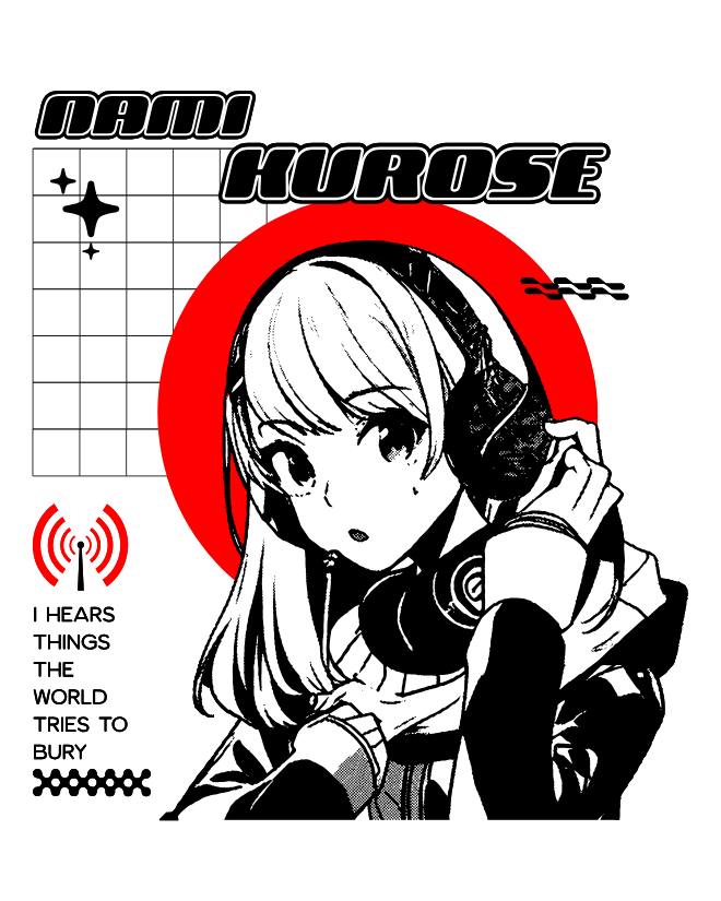 Nami kurose: Echo Hearer | Unisex Heavy Cotton Graphic T-Shirt