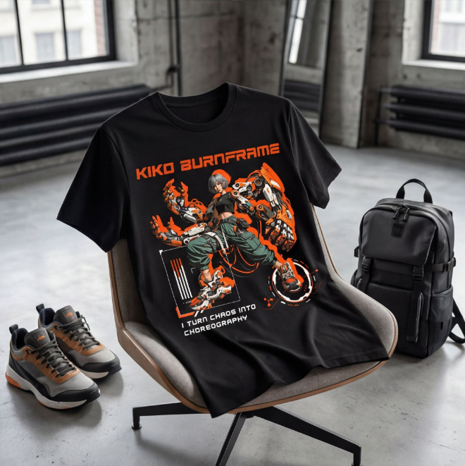 Kiko burnframe: Future-Balancer | Unisex Heavy Cotton Graphic T-Shirt image