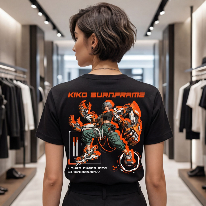 Kiko burnframe: Future-Balancer | Unisex Heavy Cotton Graphic T-Shirt image