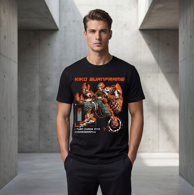Kiko burnframe: Future-Balancer | Unisex Heavy Cotton Graphic T-Shirt image