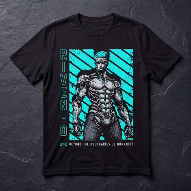 Riven-0 Cyborg: Boundary-Breaker | Unisex Heavy Cotton Graphic T-Shirt image