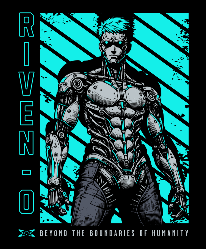 Riven-0 Cyborg: Boundary-Breaker | Unisex Heavy Cotton Graphic T-Shirt