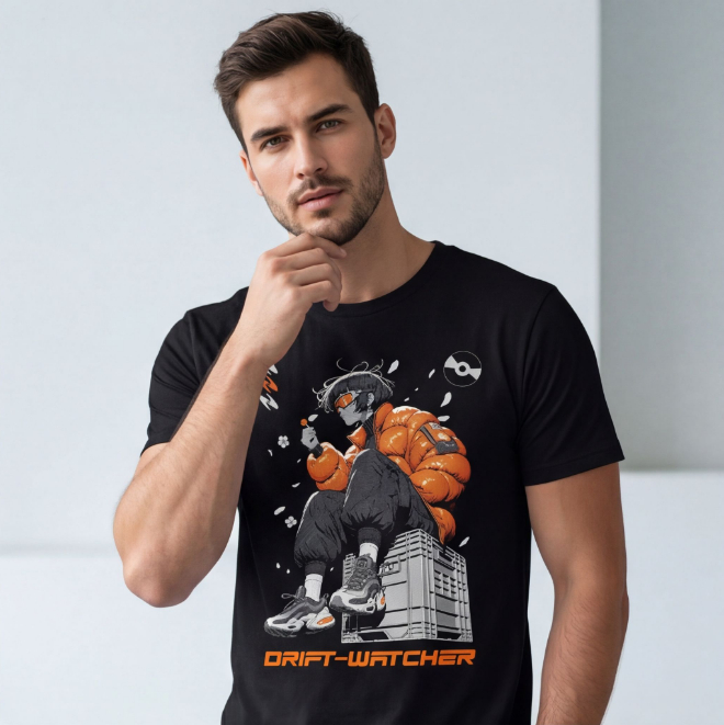 Ember: Drift-Watcher | Unisex Heavy Cotton Graphic T-Shirt image