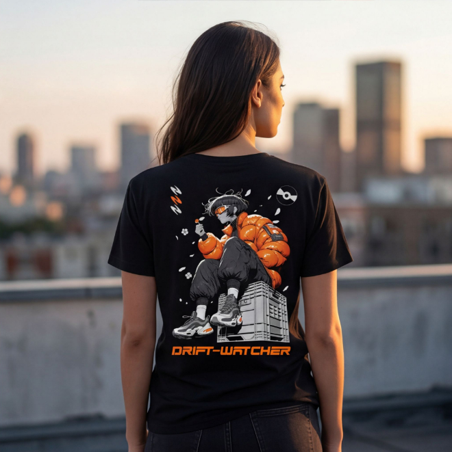 Ember: Drift-Watcher | Unisex Heavy Cotton Graphic T-Shirt image