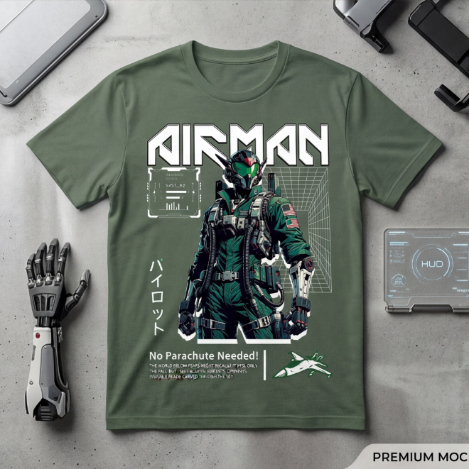 Airman: Gravity-Defier | Unisex Heavy Cotton Graphic T-Shirt image