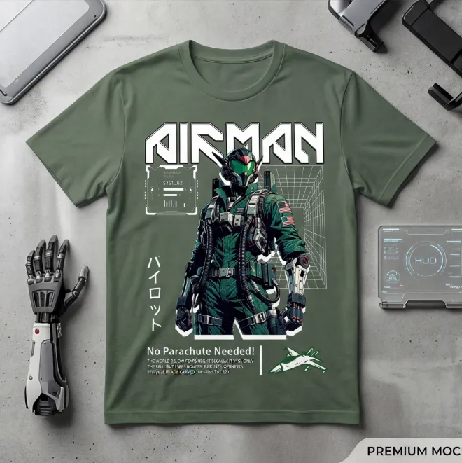 Airman: Gravity-Defier | Unisex Heavy Cotton Graphic T-Shirt