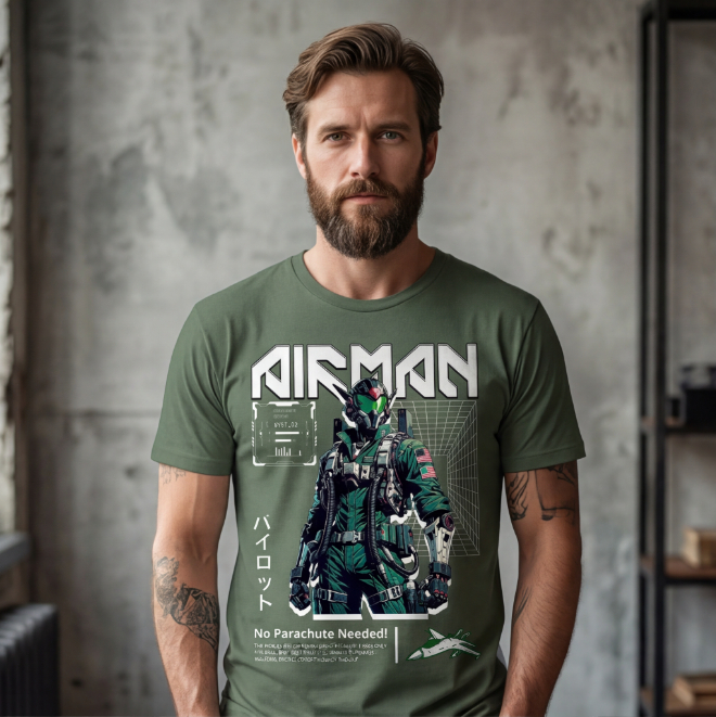 Airman: Gravity-Defier | Unisex Heavy Cotton Graphic T-Shirt image