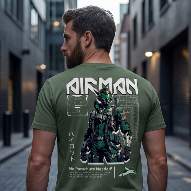 Airman: Gravity-Defier | Unisex Heavy Cotton Graphic T-Shirt image