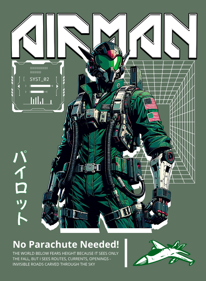 Airman: Gravity-Defier | Unisex Heavy Cotton Graphic T-Shirt