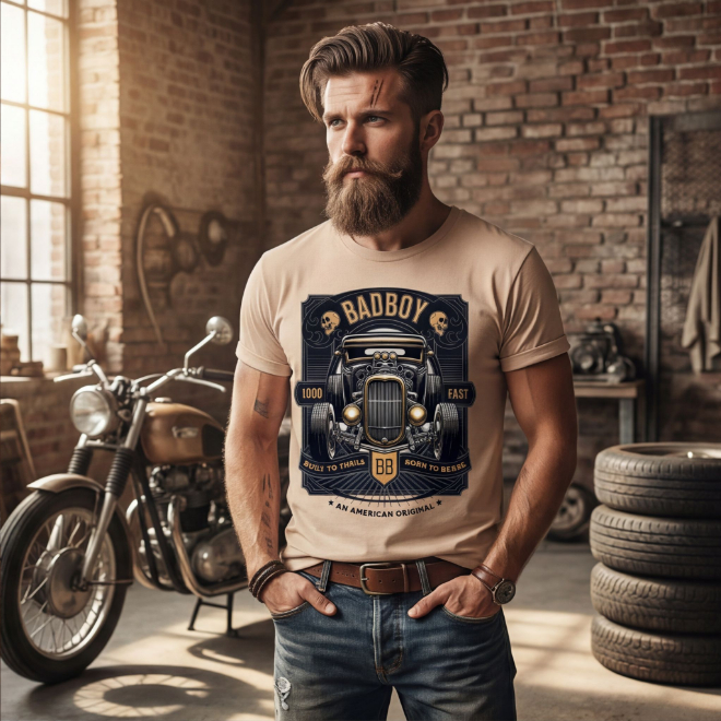Badboy-Built To Thrill | Unisex Heavy Cotton Graphic T-Shirt image
