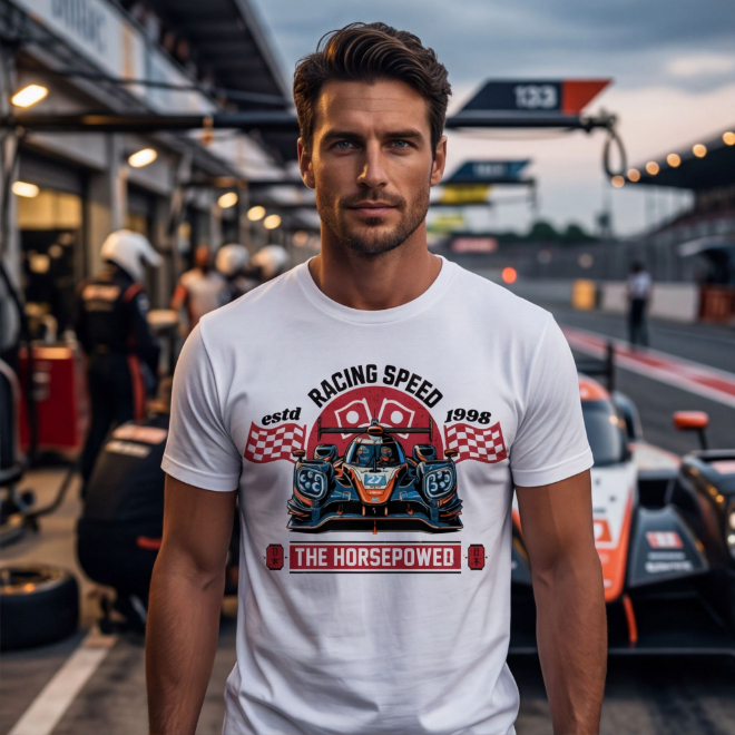 Racing Horsepower | Unisex Heavy Cotton Graphic T-Shirt image