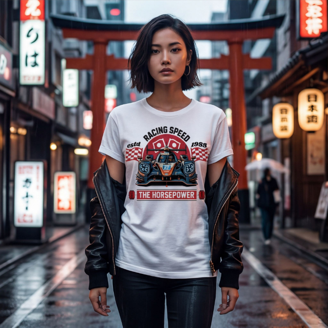 Racing Horsepower | Unisex Heavy Cotton Graphic T-Shirt image