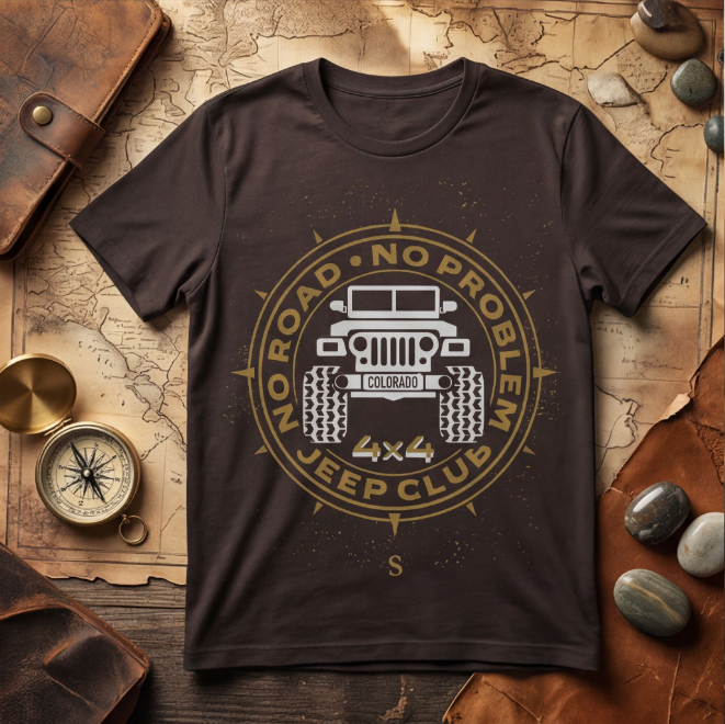 No Road, No Problem | Unisex Heavy Cotton Graphic T-Shirt image