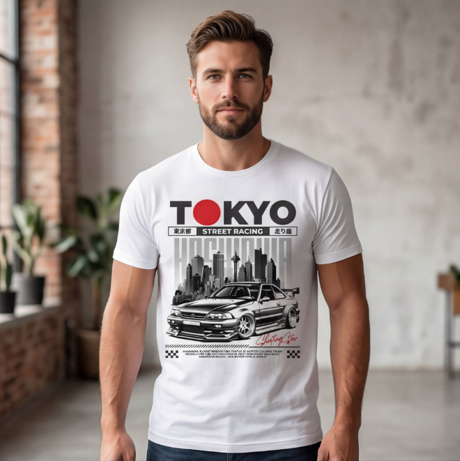 Tokyo Street Racing | Unisex Heavy Cotton Graphic T-Shirt image