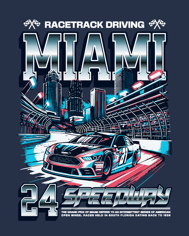 Miami 24 Speedway | Unisex Heavy Cotton Graphic T-Shirt