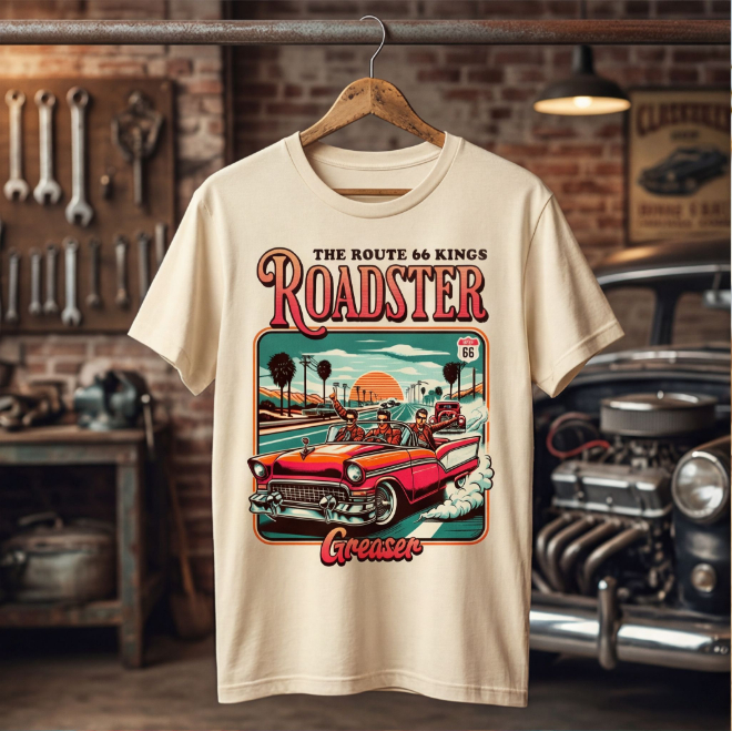 Roadster Greaser | Unisex Heavy Cotton Graphic T-Shirt image