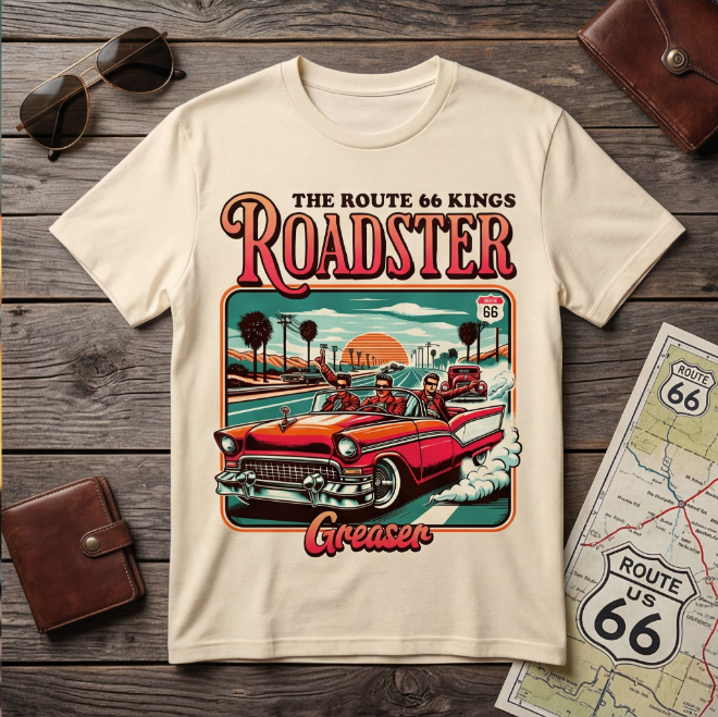 Roadster Greaser | Unisex Heavy Cotton Graphic T-Shirt image