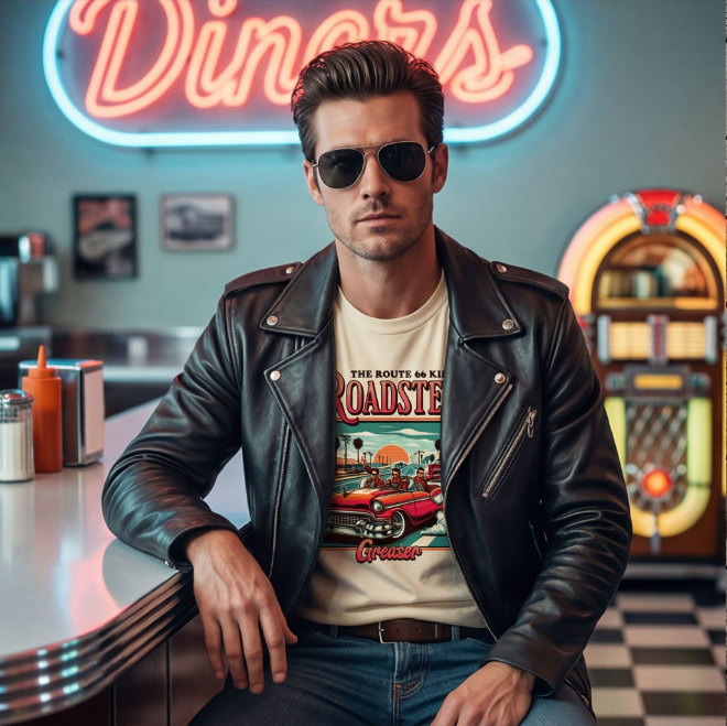 Roadster Greaser | Unisex Heavy Cotton Graphic T-Shirt image