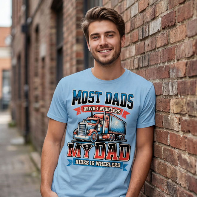 My Dad Drives 18 Wheelers | Unisex Heavy Cotton Graphic T-Shirt image