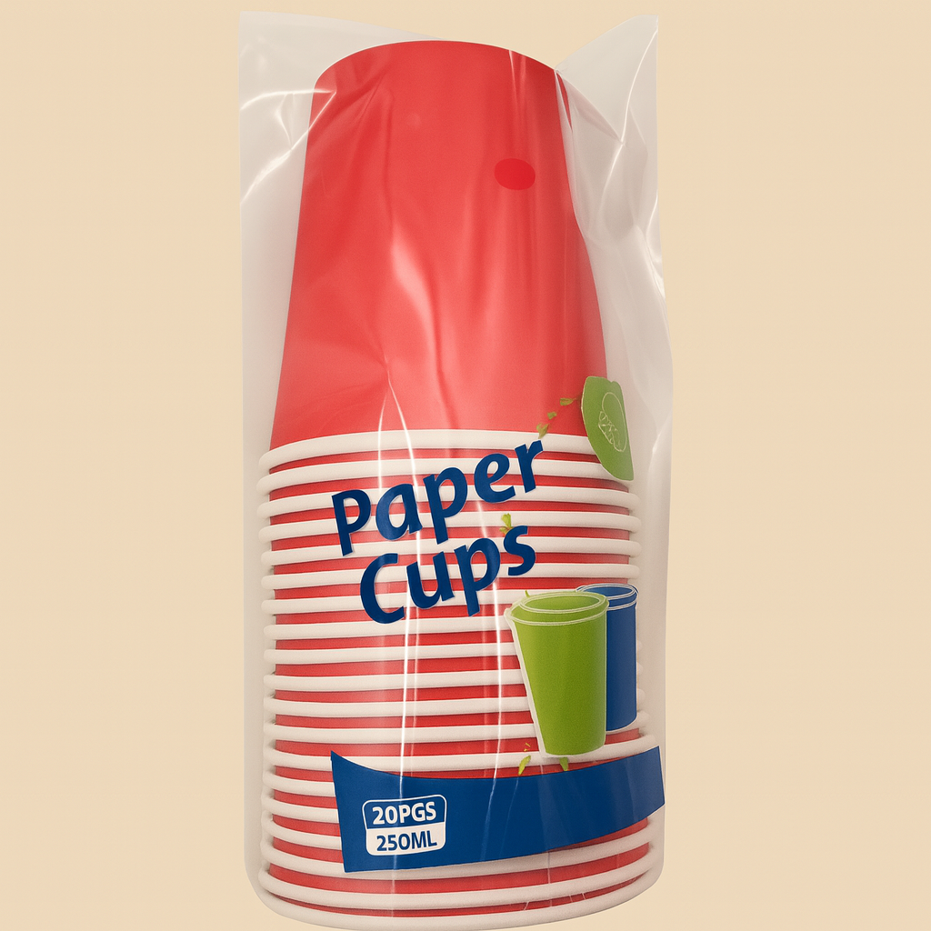 Disposable Red Paper Cups 250ml