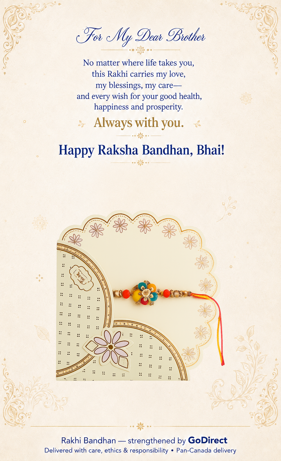 Colorful Beaded Rakhi with Floral Motif image