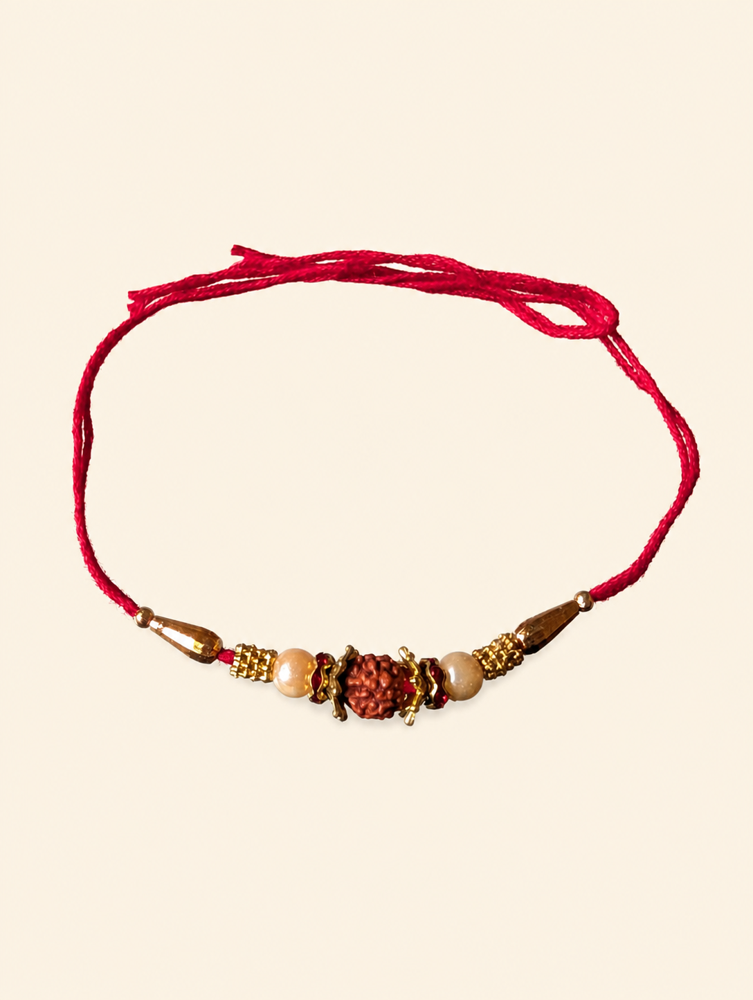 Rudraksha Dhaga Rakhi with Red Thread