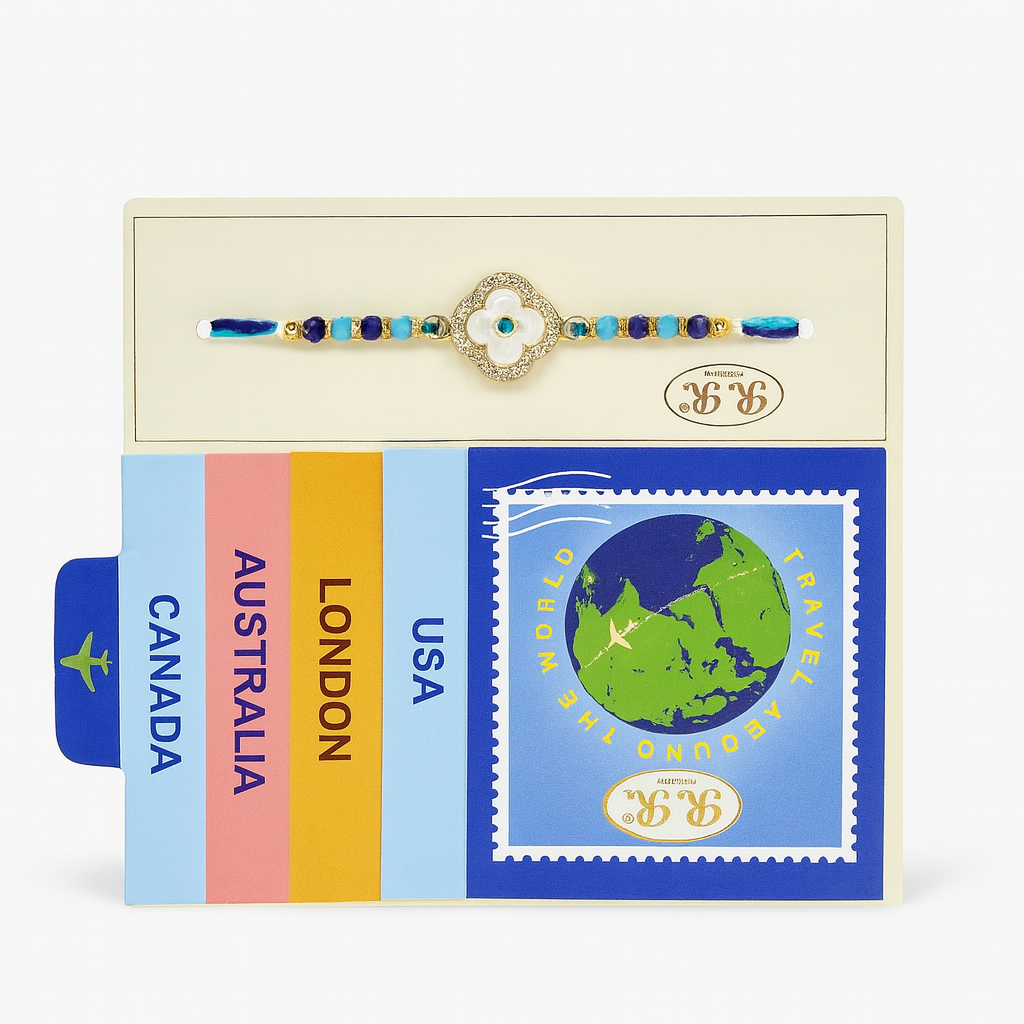 Travel-Themed Rakhi With Evil Eye