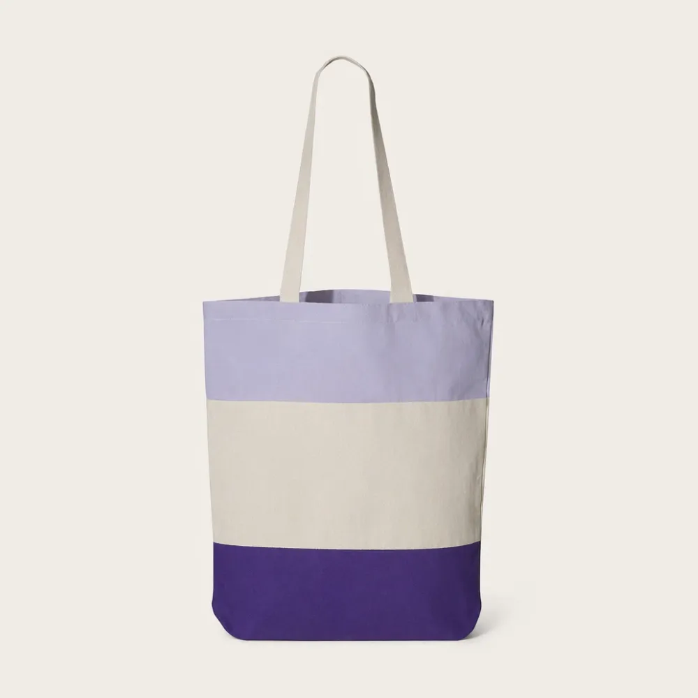 Cotton Tri Color block Tote Bag