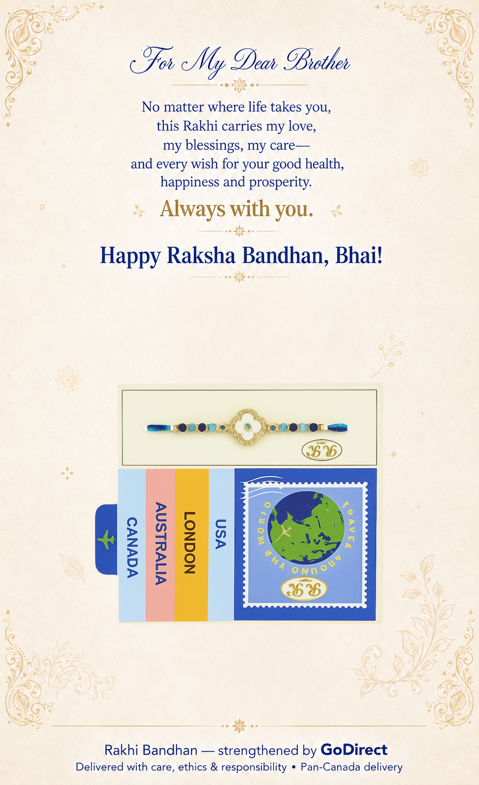 Travel-Themed Rakhi With Evil Eye image