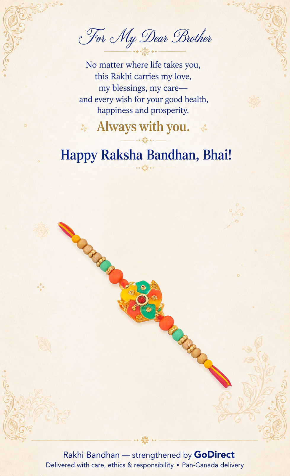 colorful floral motif Rakhi image