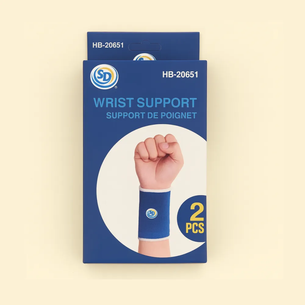 Blue Wrist Support Brace 2-Pack for Pain Relief