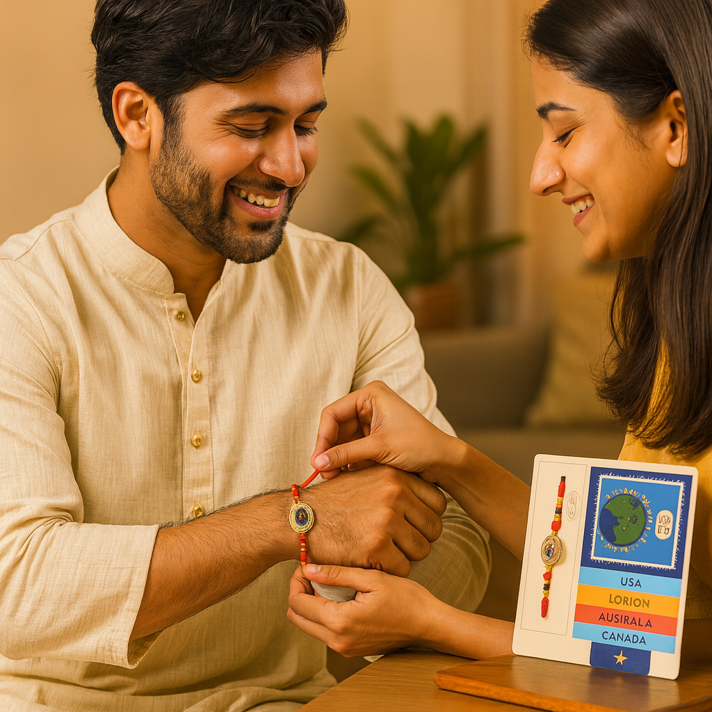 Travel-Themed Decorative Rakhi image
