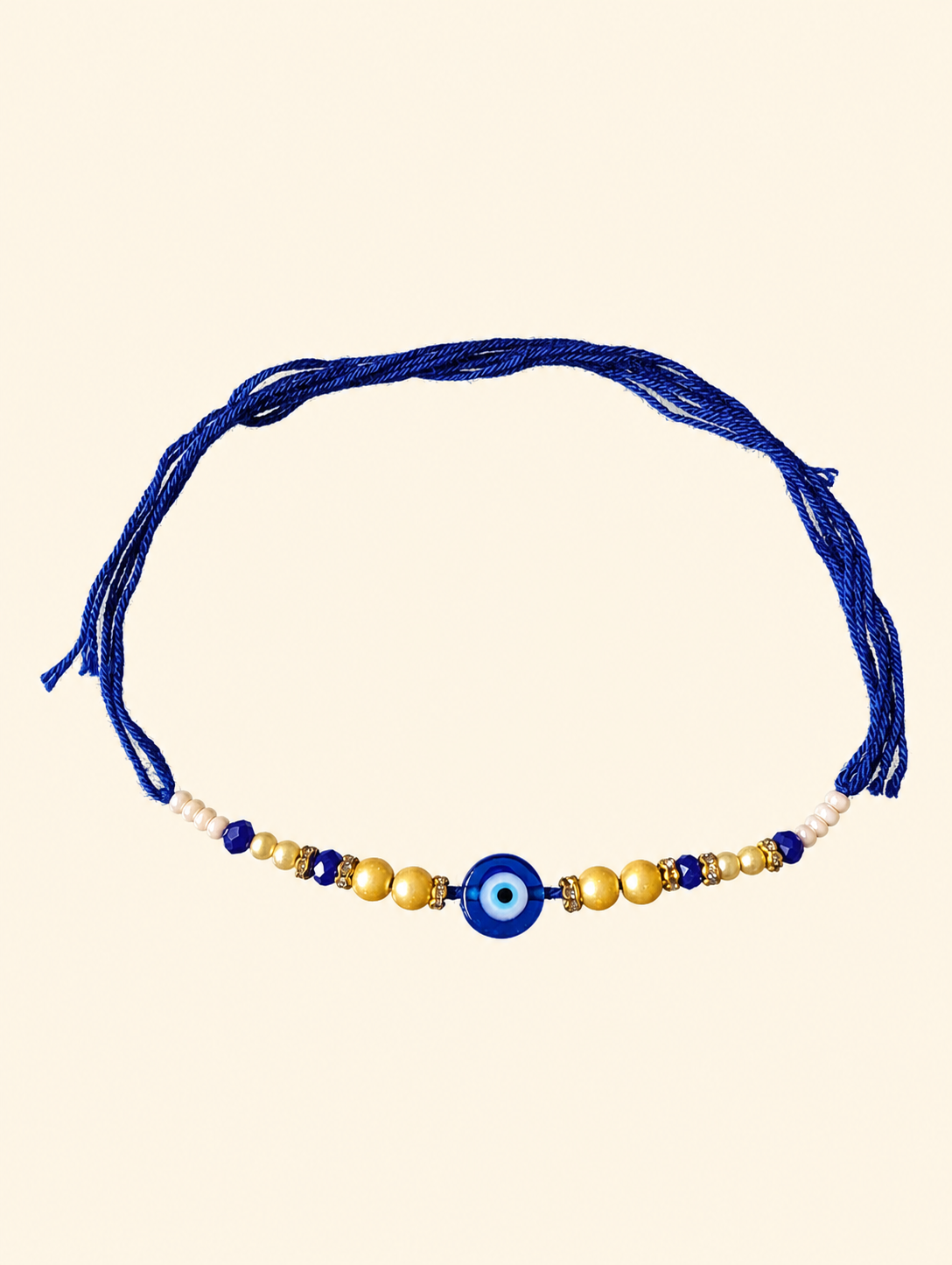Evil Eye Dhaga Rakhi with Gold Beads