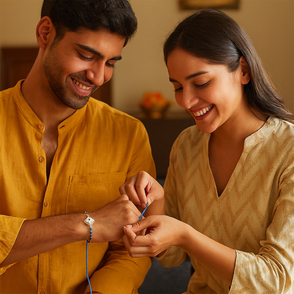 Travel-Themed Rakhi With Evil Eye image