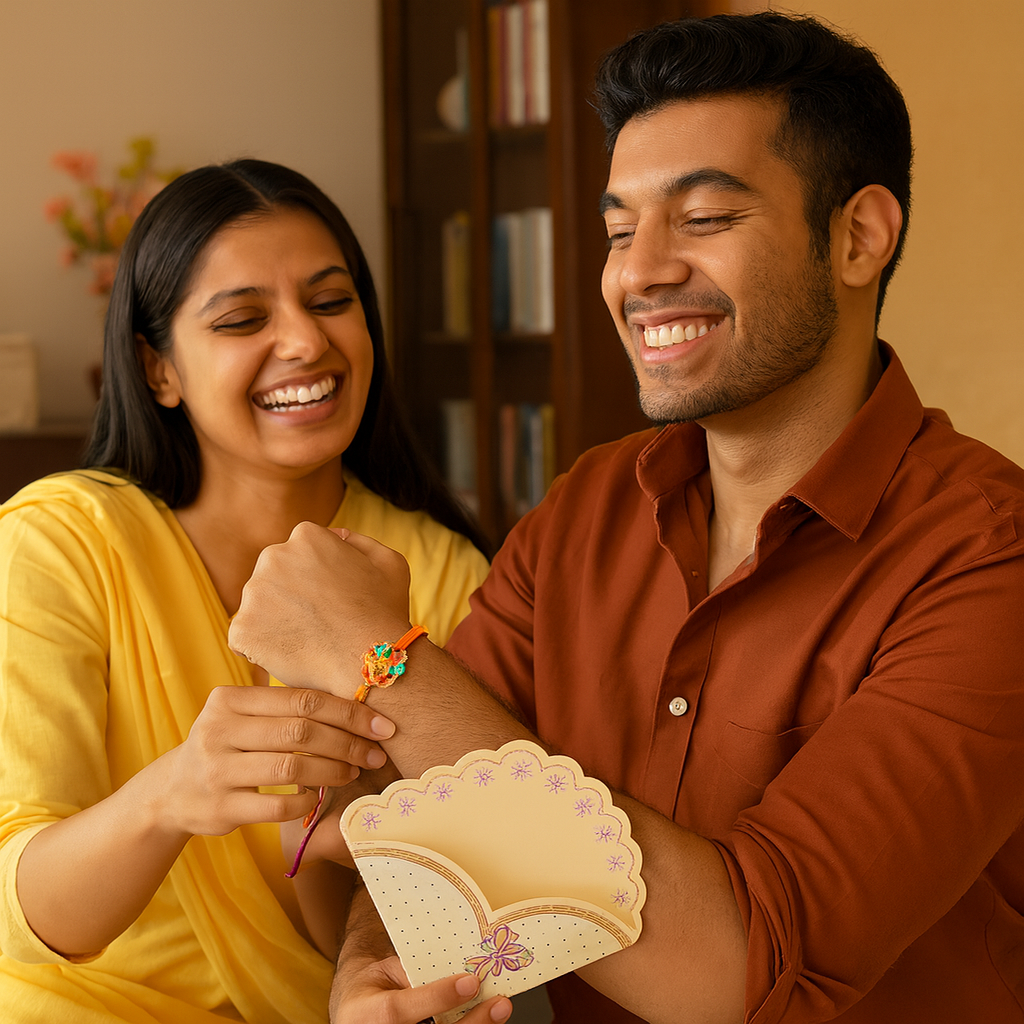 colorful floral motif Rakhi image