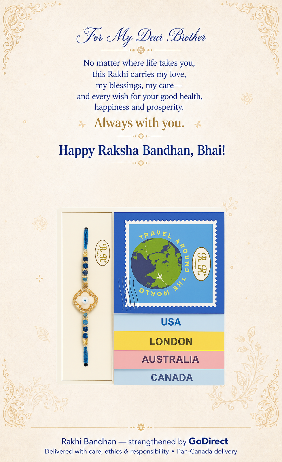 Travel-Themed Rakhi With Evil Eye image