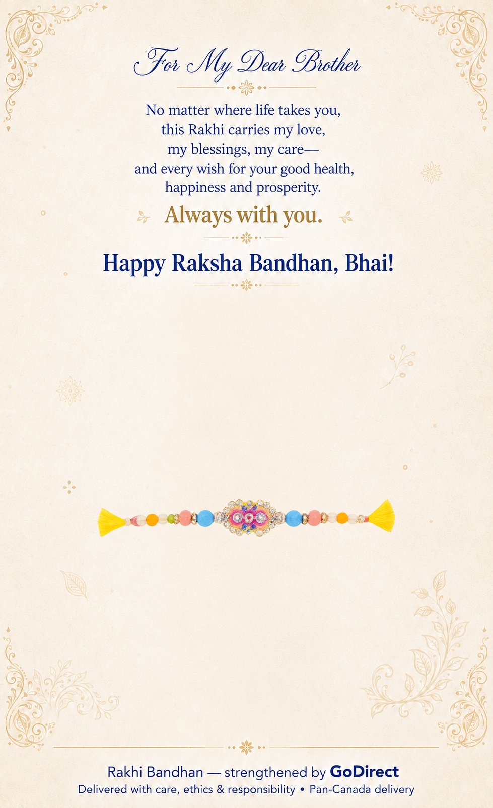 Multicolor Beaded Boutique Rakhi image