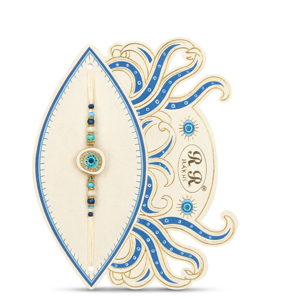 Evil Eye Rakhi with Blue Thread