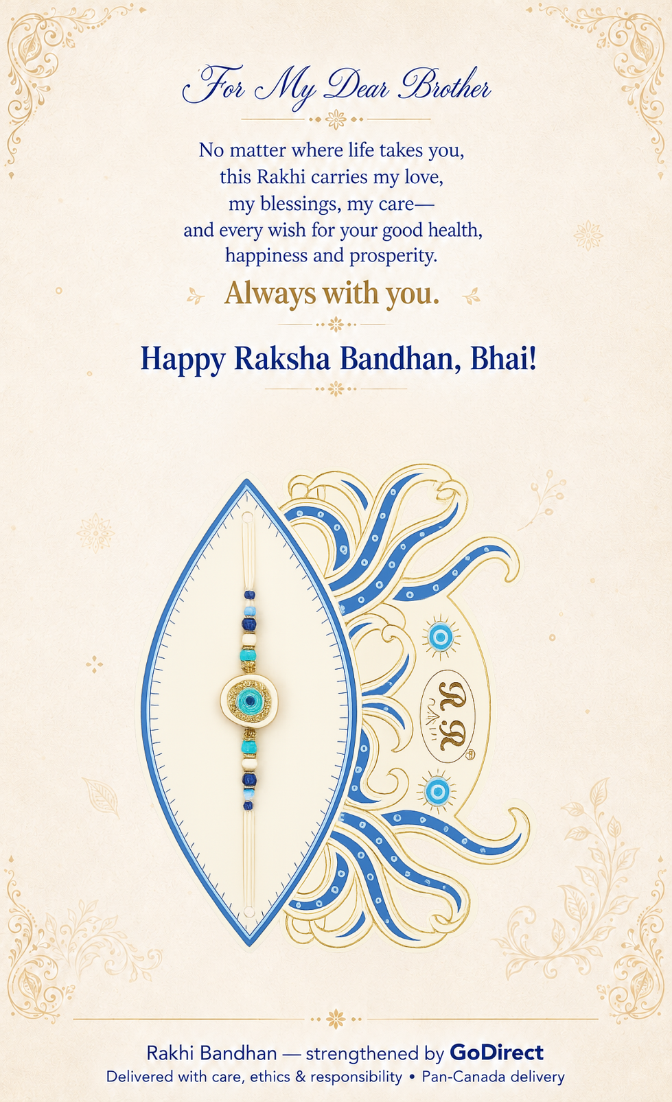 Evil Eye Rakhi with Blue Thread image