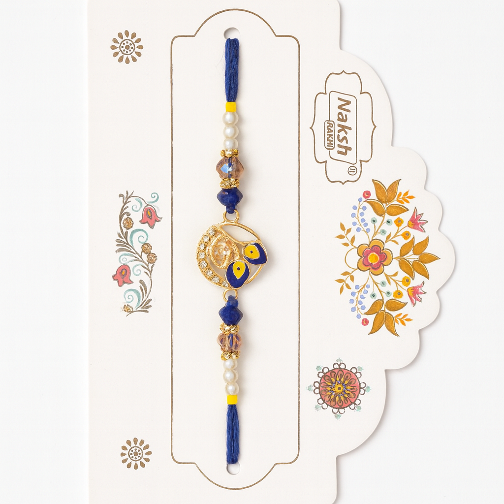 Blue Thread Rakhi with Om Symbol
