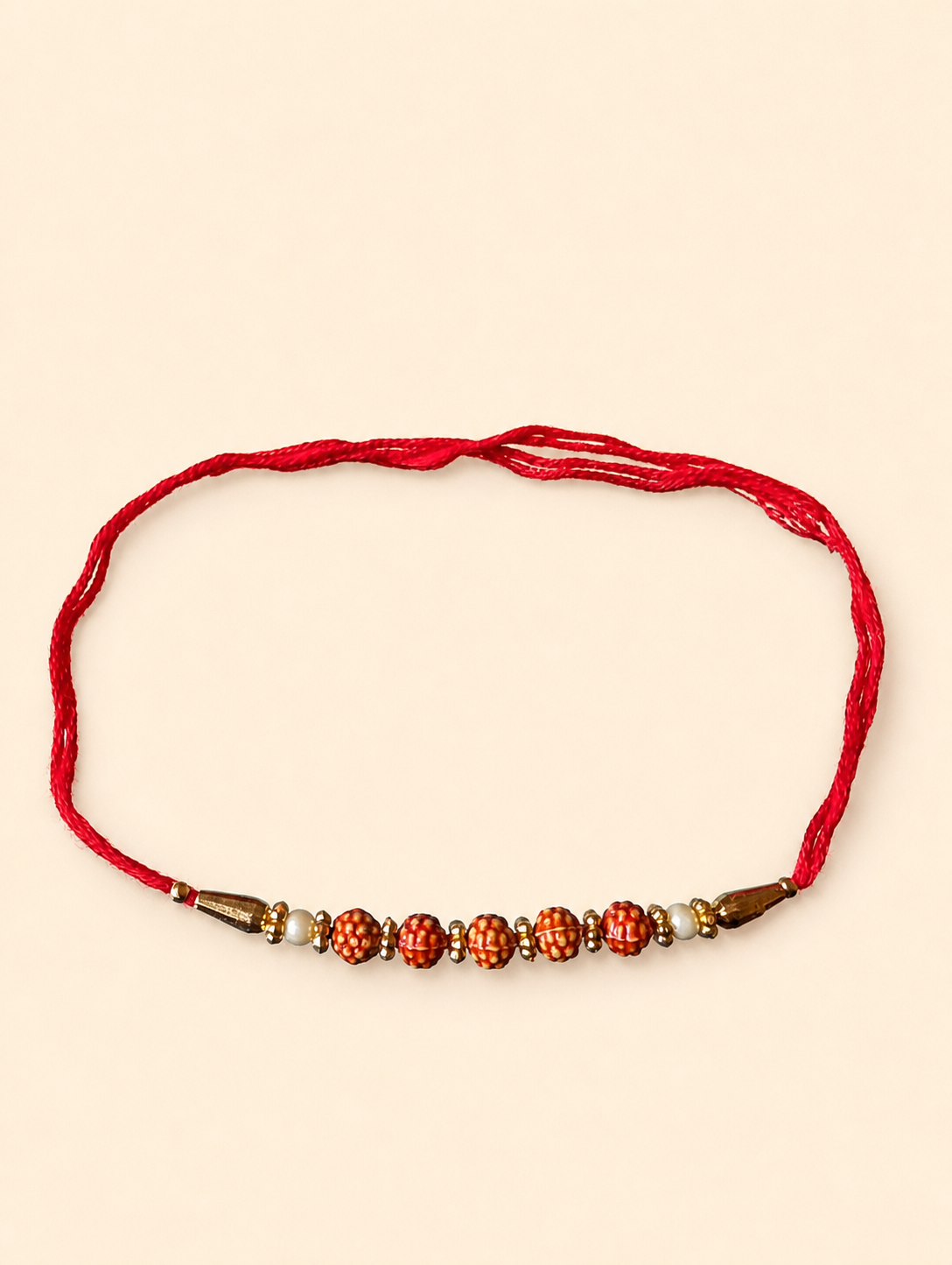 Mini Rudraksha Dhaga Rakhi with Red Thread