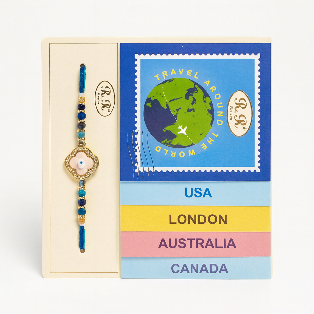 Travel-Themed Rakhi With Evil Eye